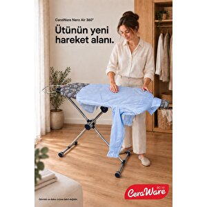 Nero Air 360 Premium Ütü Masası – 360° Döner Tabla, Hafif Ve Stabil Tasarım Gri Made In Korea