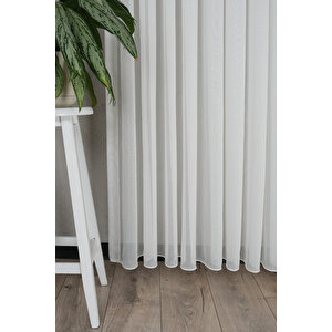 Simli Bambu Tül Perde - Yoğun Dokulu, 1/3 Sık Pileli, Ütü Gerektirmez Şık Tasarım - 320x190 Cm 320x190 cm