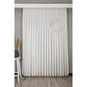 Balıksırtı Dokulu Şık Tül Perde - Bambu - Ütü Gerektirmeyen, Yoğun Dokulu Modern Model - 280x210 Cm 280x210 cm