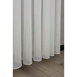 Balıksırtı Dokulu Şık Tül Perde - Bambu - Ütü Gerektirmeyen, Yoğun Dokulu Modern Model - 280x210 Cm 280x210 cm