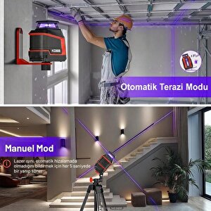 Kbl30p 3.7v Li-ion Yatay 360° Ve Dikey Otomatik Hizalamalı Mor Işık Profesyonel Çizgi Lazer