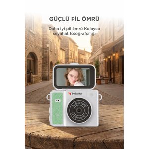 Mini Dijital Kamera 2k Flip Ekranlı Selfie Video Vlog Kamerası Cmr46 Yeşil Çağla Yeşili