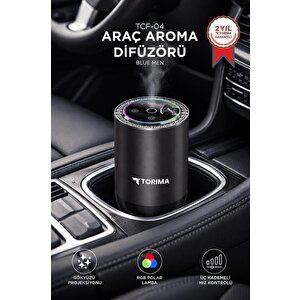 Araç İçi Aroma Difüzörü Hava Nemlendirici Rgb Işıklı Şarjlı Oda Ve Araba Kokusu Tcf04 Blue Men