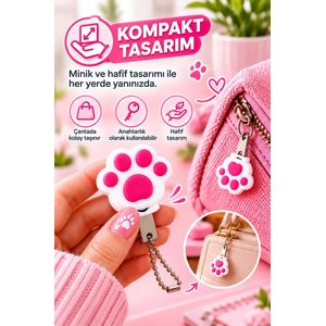 Usb Flash Bellek 32gb Kedi Patisi Görünümlü Anahtarlıklı Usb Drive Usb01 Beyaz