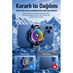 Kablolu Cep Telefon Soğutucu Oyuncu Radyatör Soğutma Fanı Acc80 Siyah