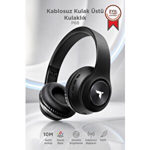Torima Bluetooth Kulaklık Kulak Üstü Kablosuz Stereo Kulaklık P6 Siyah