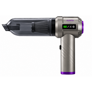 Auhma Ahv-06 22.000pa 6000mah Kablosuz Araç Süpürgesi Brushless Motor Katlanabilir Üfleme Çekme 3 Kademeli Gri-mor