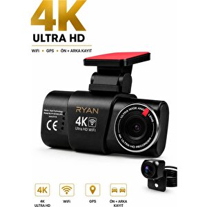 Bagajon Ryan Yapay Zeka Destekli 4k Ön 1080p Arka Araç Kamerası – Wifi Gps, Gece Görüşü, G-sensor, Park Kiti Hediye