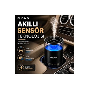 Ryan Cloud Mist Pro Akıllı Araç İçi Koku Difüzörü – Nano Mist, 360° Koku Yayılımı, 7 Renk Led, 800 Mah, 2 Kartuşlu