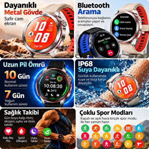 Kalobee Sk58 Premium Akıllı Saat 1.53” – Bluetooth Arama & Çağrı Cevaplama, Ai Sesli Asistan, Kalp Ritmi, Uyku Ve Spor Takibi, Ip68-turuncu