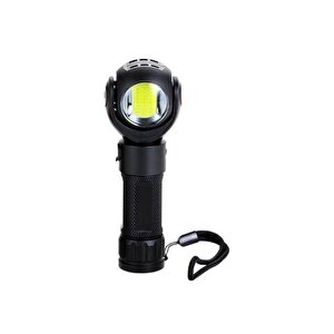 S-link Sl-f860 3w Cob+3w Led Pilli Dönebilen Çift Başlıklı Manyatik Tutuculu El Feneri
