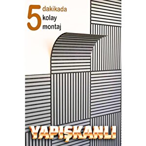 10 Adet 68cmx68cm Gri Lambiri Desenli Kendinden Yapışkanlı Duvar Kağıdı Paneli Yeni Akustik Nw189