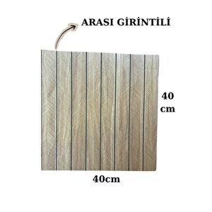 Yapışkanlı Camel Kahve Girintili 3d Akustik Esnek Lambiri 40cmx40cm Duvar Paneli Kağıdı Nw211