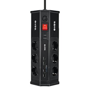 Prz03 Prizhive 3m 630 Joule 1.5mm 2 Usb 2 Typec 2.4a/5v 500v 6000v 6'lı Akım Korumalı Priz - 42404