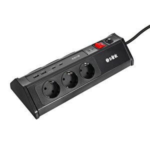 Prz03 Prizhive 3m 630 Joule 1.5mm 2 Usb 2 Typec 2.4a/5v 500v 6000v 6'lı Akım Korumalı Priz - 42404