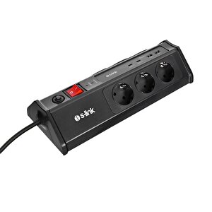 Prz03 Prizhive 3m 630 Joule 1.5mm 2 Usb 2 Typec 2.4a/5v 500v 6000v 6'lı Akım Korumalı Priz - 42404