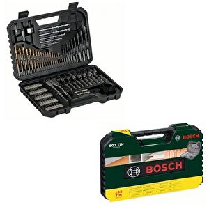 Professional Gsb 183 Tek Akülü 2 Ah Darbeli Matkap Şarjlı + V-line 103 Parça Karışık Aksesuar Seti+ Bosch Sırt Çantası