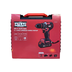 Atb 21 Blpd-202c 2x 2.0 Ah Çift Akülü Kömürsüz Darbeli Matkap  + 43 Parça Profesyonel Aksesuar Seti