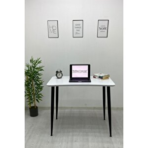 Eva Beyaz Oyuncu Masası Çalışma Masası Laptop Bilgisayar Masası Ofis Masası Beyaz