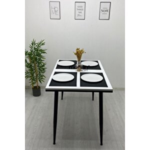 Lucas İskandinav- 70x110 Cm - Mdf Beyaz - Metal Ayaklı Mutfak Yemek Balkon Çalışma Masası