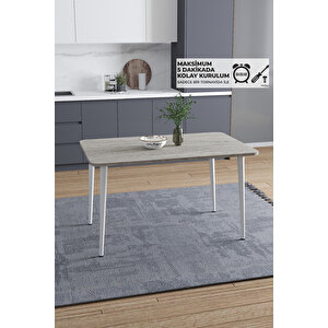 Damla 70x110 Cm İskandinav - Bohem Oval Köşe Traverten-beyaz Ayak Mutfak-yemek-balkon-çalışma Masası Beyaz-Traverten Mermer