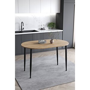 Melinda 60x90 Cm İskandinav - Bohem Oval Meşe Desenli Mutfak - Yemek - Balkon - Çalışma Masası Meşe