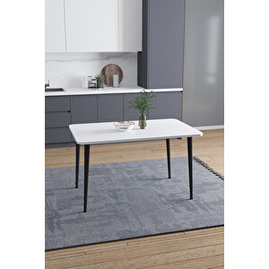 Damla 70x110 Cm İskandinav - Bohem Oval Köşe Beyaz Yemek - Mutfak - Balkon - Çalışma Masası Beyaz
