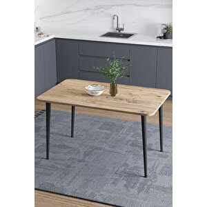 Damla 70x110 Cm İskandinav - Bohem Oval Köşe Çam Desen Yemek - Mutfak - Balkon - Çalışma Masası Atlantik Çam