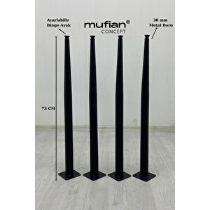 Lucas - Metal Mutfak Masası - Yemek Masası - Çalışma Masası - Balkon Masası Ayağı 4 Adet Ayak 73 Cm