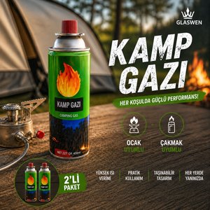 2 Adet Kamp Gazı  Gaz Tüpü Portatif Ocak Kartuşu Tek Kullanımlık Pürmüz 400 Ml 227 Gr