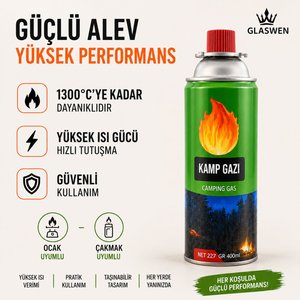 2 Adet Kamp Gazı  Gaz Tüpü Portatif Ocak Kartuşu Tek Kullanımlık Pürmüz 400 Ml 227 Gr