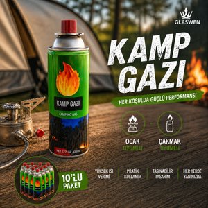 10 Adet Kamp Gazı  Gaz Tüpü Portatif Ocak Kartuşu Tek Kullanımlık Pürmüz 400 Ml 227 Gr