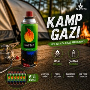 6 Adet Kamp Gazı  Gaz Tüpü Portatif Ocak Kartuşu Tek Kullanımlık Pürmüz 400 Ml 227 Gr