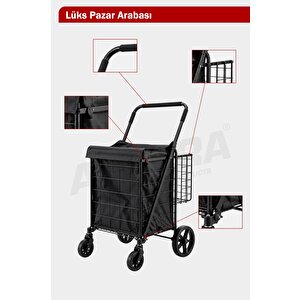 80 Litre Katlanabilir Pazar Arabası Büyük Boy Alışveriş Arabası