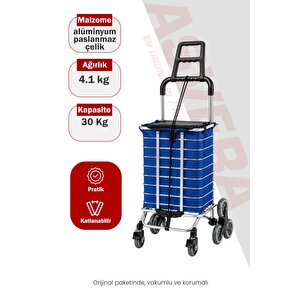 Merdiven Çıkan Pazar Arabası 3 Tekerlekli Katlanır Market Arabası