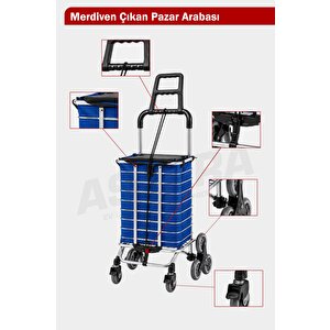 Merdiven Çıkan Pazar Arabası 3 Tekerlekli Katlanır Market Arabası