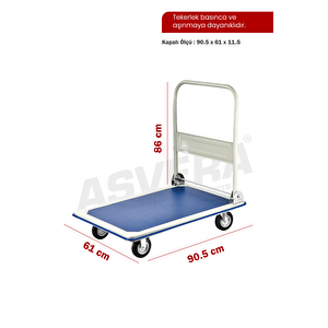 Lowbed 300 Katlanabilir Platform El Arabası 300 Kg Yük Arabası