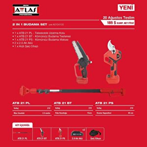 Atb 21 3'lü Bahçe Seti (teleskobik Sap + Budama Testeresi + Budama Makası) A0104100