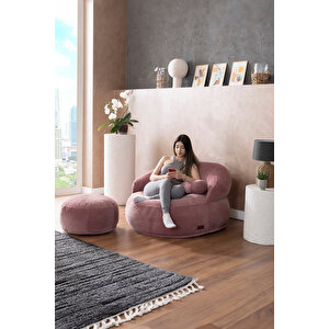 New Legom Puf Koltuk &berjer & Uzanma Koltuğu Yıkanabilir Pembe