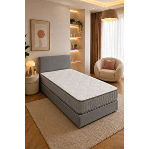 Fly Visco Yatak-baza-başlık Set ( Tamamen Sünger Sandıksız ) Yıkanabilir Bazalı / / Kurulum Gerektirmez Gri