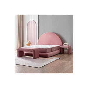 Legom Yatak Baza Başlik Set Yikanabi̇li̇r Ortopedi̇k Torba Yayli 10 Yil Garanti̇li̇ Toz Pembe