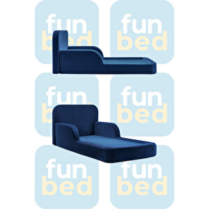 Funbed Yatak Baza Başlık | Tamamen Sünger | Tek & Çift Kişilik Aktivite Yatağı Yıkanabilir Lacivert
