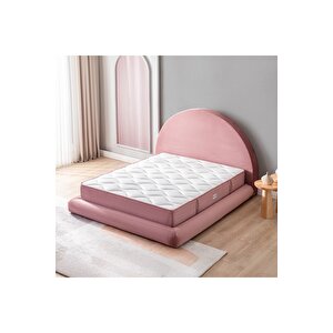 Legom Yatak Baza Başlik Set Yikanabi̇li̇r Ortopedi̇k Torba Yayli 10 Yil Garanti̇li̇ Toz Pembe