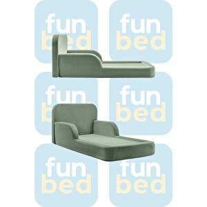 Funbed Yatak Baza Başlık | Tamamen Sünger | Tek & Çift Kişilik Aktivite Yatağı Yıkanabilir Yeşil