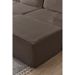 Puzzle Koltuk Tamamen Sünger Minimalist 4 Lü Koltuk Bej