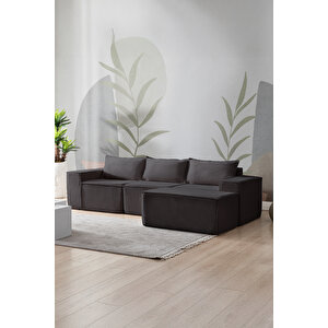 Puzzle Koltuk Tamamen Sünger Minimalist 4 Lü Koltuk Antrasit
