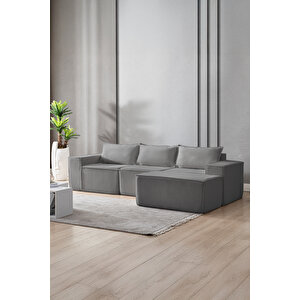 Puzzle Koltuk Tamamen Sünger Minimalist 4 Lü Koltuk Gri