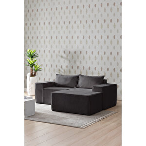 Puzzle Koltuk Tamamen Sünger Minimalist 3 Lü Koltuk Antrasit