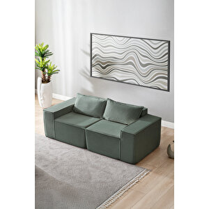 Puzzle Sofa Koltuk Tamamen Sünger Yeşil