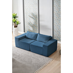 Puzzle Sofa Koltuk Tamamen Sünger Mavi